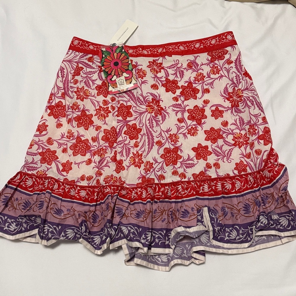 FARM Rio Printed Ruffle Wrap Mini Skirt - Picture 2 of 8